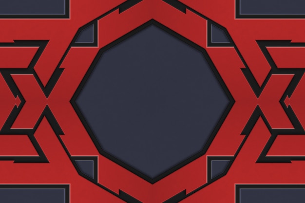 patrón geométrico de color rojo, estilo celta escandinavo. Ilustración de un patrón tejido abstracto