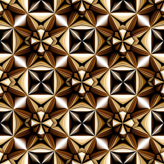 Patrón geométrico con colores marrones, blancos y negros.