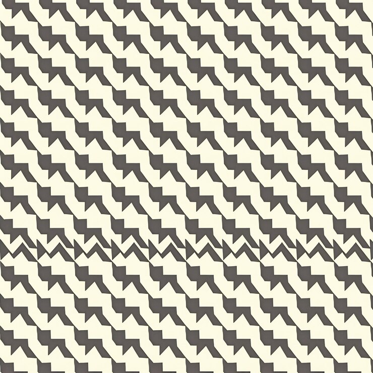 Foto patrón geométrico sin costuras diseño en zigzag de perra renderizado en blanco y negro creando un moderno minimalista