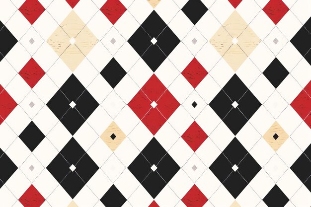 Patrón geométrico sin costuras con formas de diamante en colores rojo, negro y beige Ideal para fondos t