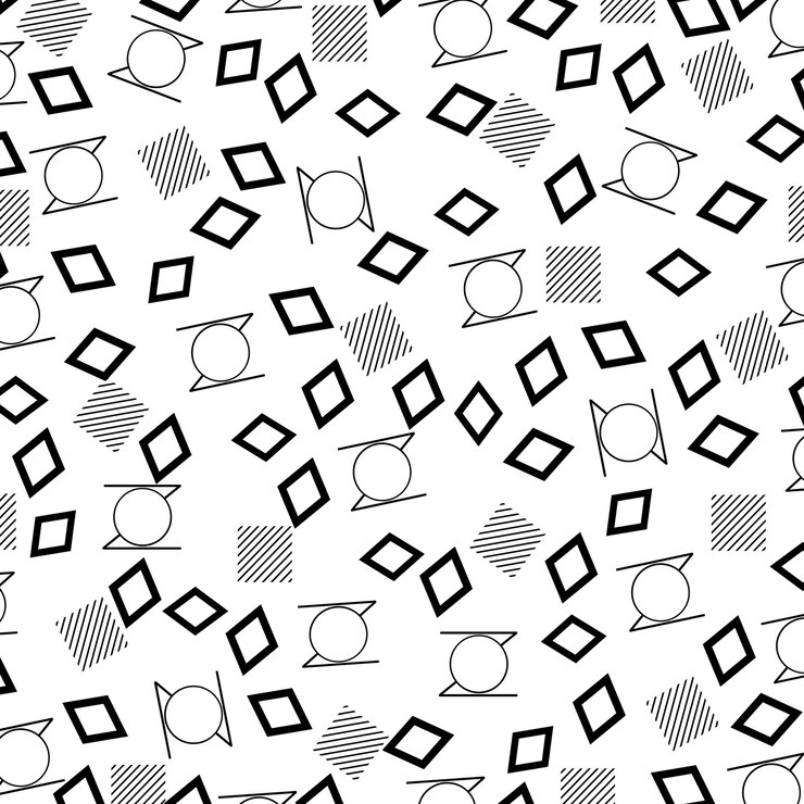 Foto patrón geométrico con estilo memphis en blanco y negro para la página web de tela