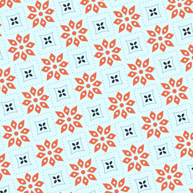 Patrón geométrico de flores Fondo sin costuras Ornamento para tela