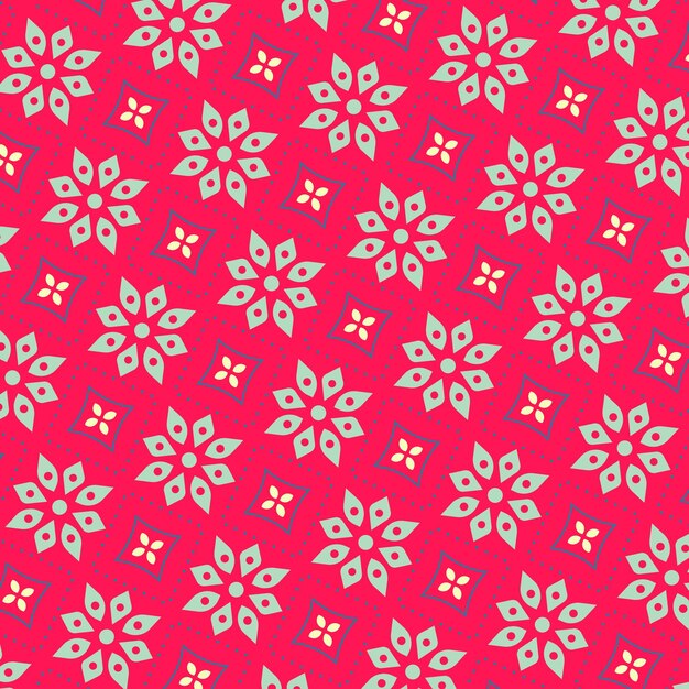 Patrón geométrico de flores Fondo sin costuras Ornamento para tela