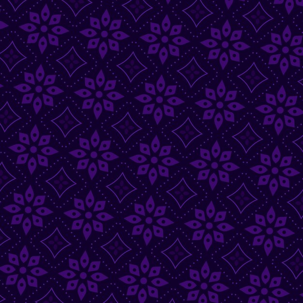 Patrón geométrico de flores Fondo sin costuras Ornamento para tela