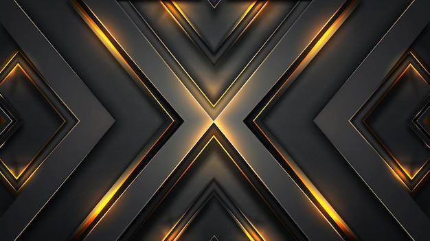 un patrón geométrico negro y dorado con la x dorada a la derecha