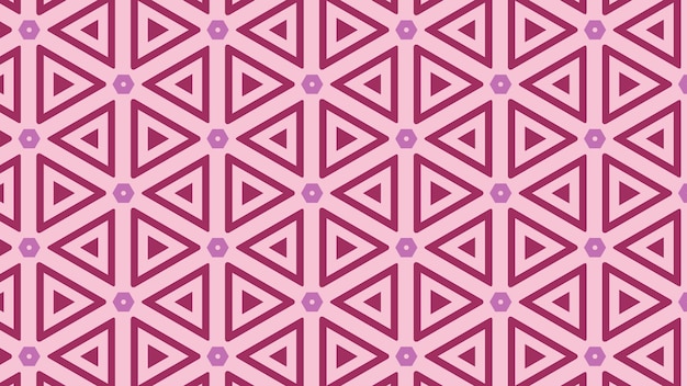 Foto patrón geométrico púrpura con triángulos rosas sobre un fondo rosa.