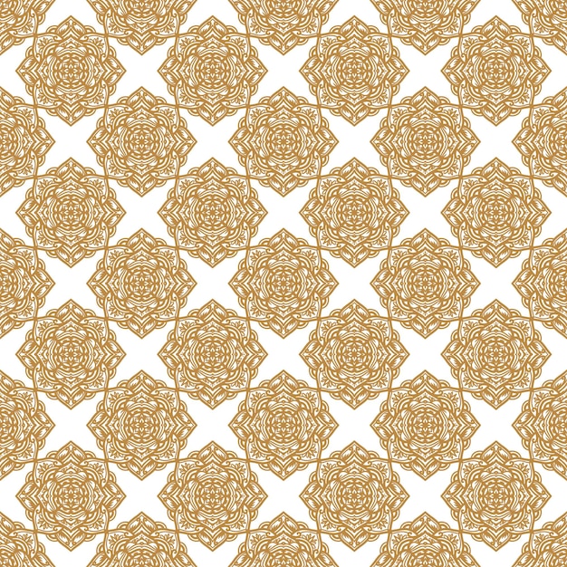 Patrón geométrico retro en repetición Estampado de tela Estilo damasco Patrón sin costuras fondo mosaico ornamento estilo vintage Diseño para estampados en telas