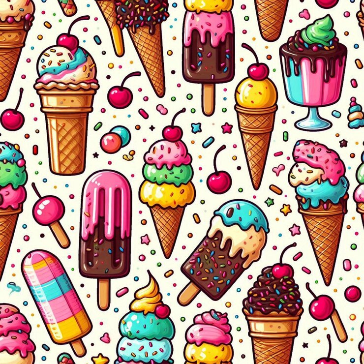 patrón de helado de alimentos