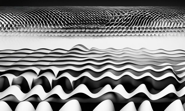 Foto patrón hipnótico abstracto con líneas rayadas en blanco y negro