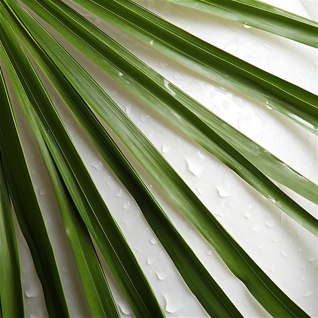 Patrón de hojas de Palma de coco aislado blanco