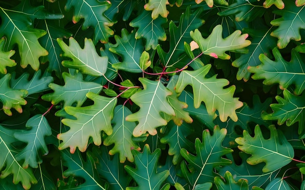 Foto patrón de hojas de roble