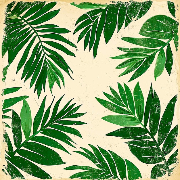 Foto patrón de hojas vintage fondo botánico ia generativa