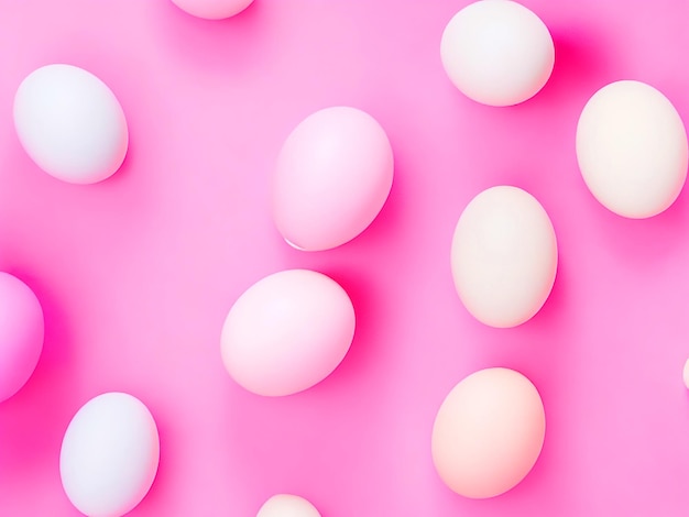 Patrón de huevos de Pascua rosados y blancos sobre fondo rosado descargar
