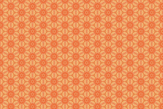 Un patrón impecable con flores naranjas y hojas sobre un fondo naranja claro.