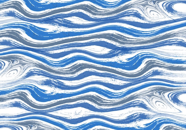 Un patrón impecable de ondas azules con ondas blancas y grises.