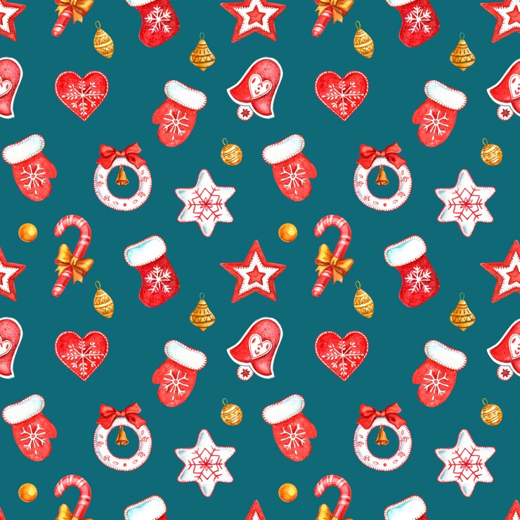 sin patrón de juguetes de Navidad pintados con acuarela