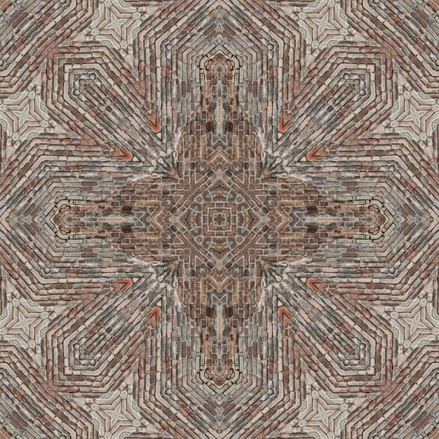 Patrón de ladrillo sin costuras Textura de la pared de ladrillos Mosaico caleidoscopio pared de lladrillo