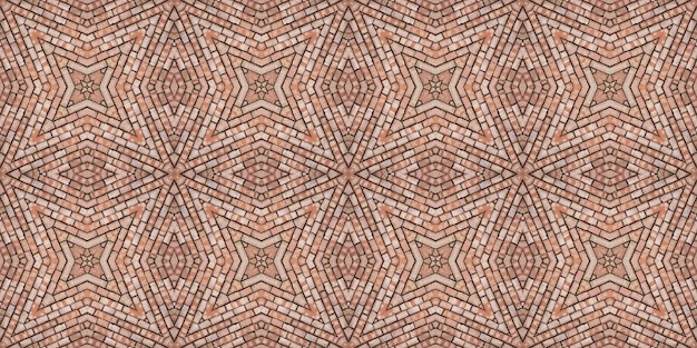 Patrón de ladrillo sin costuras Textura de la pared de ladrillos Mosaico caleidoscopio pared de lladrillo