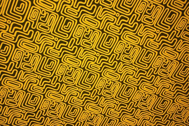 Patrón de línea amarilla sobre un fondo negro Patrón geométrico abstracto elegante para varios diseños Patrón geometrico abstracto con rayas Patrón tribal blanco