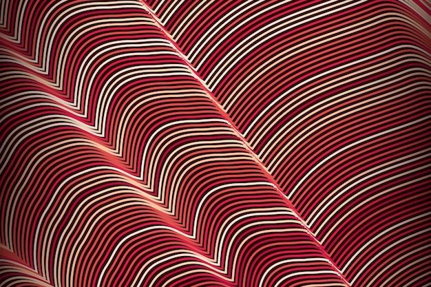 Patrón de líneas curvas abstractas rojas y blancas