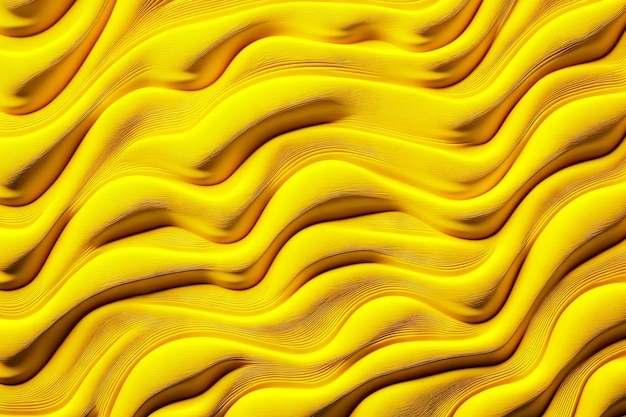 Patrón de líneas onduladas amarillas de textura de plastilina