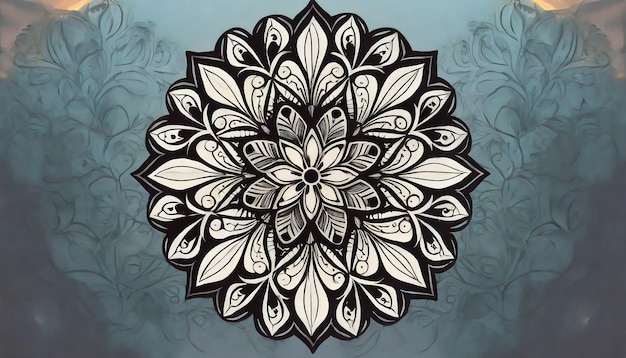 Patrón de mandala de flores circulares para la decoración del tatuaje de henna Mehndi Ornamento decorativo