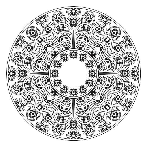 patrón mandala ornamento flor vector diseño floral encaje círculo ilustración decoración