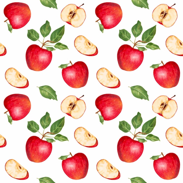Patrón de manzana roja