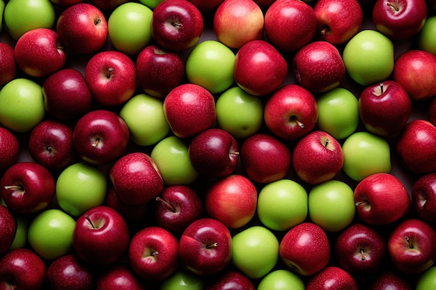 Patrón de manzanas rojas y verdes.