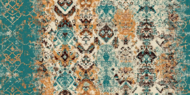 Patrón marroquí de angustia con tonos turquesa y ocre