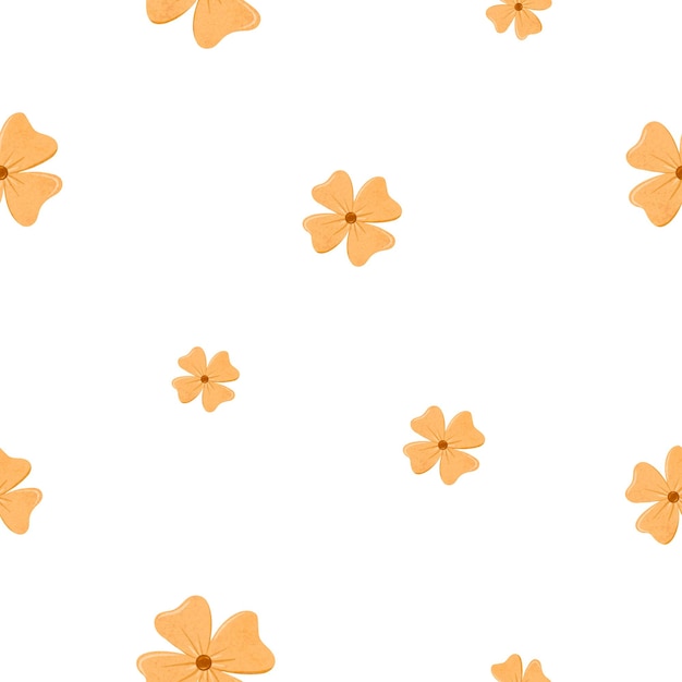 Patrón minimalista sin costuras con flores simples de margarita con fondo de manzanilla sin fin en escandinavo