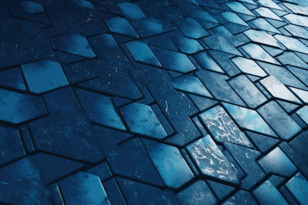 Un patrón de mosaico azul