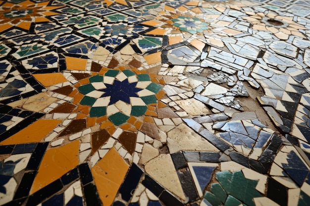 Un patrón de mosaico de azulejos de un riad marroquí generado por la IA