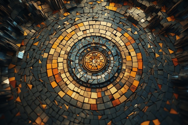 Patrón de mosaico en estilo vintage