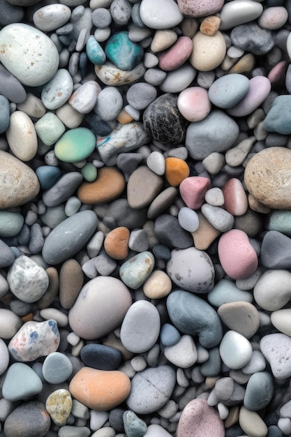 Patrón de mosaico sin fisuras de un montón de rocas de playa