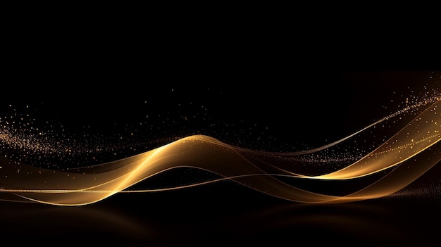Patrón de movimiento de onda abstracto en papel tapiz de fondo azul oscuro para tecnología digital AI Generado