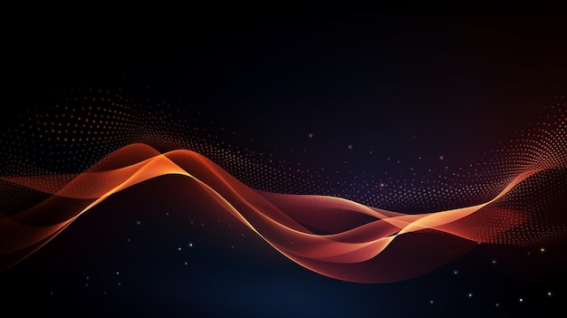 Patrón de movimiento de onda abstracto en papel tapiz de fondo azul oscuro para tecnología digital AI Generado