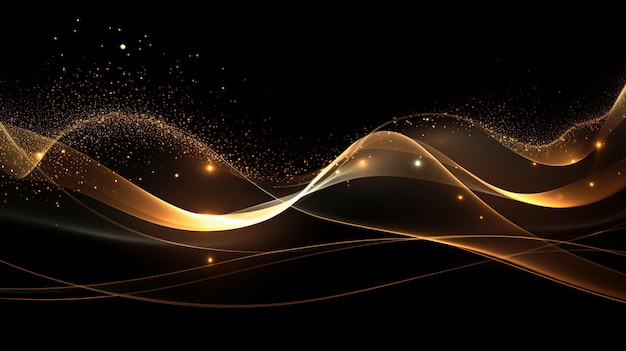 Patrón de movimiento de onda abstracto en papel tapiz de fondo azul oscuro para tecnología digital AI Generado