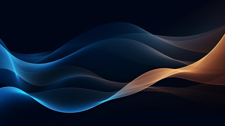 Foto patrón de movimiento de onda abstracto en papel tapiz de fondo azul oscuro para tecnología digital ai generado