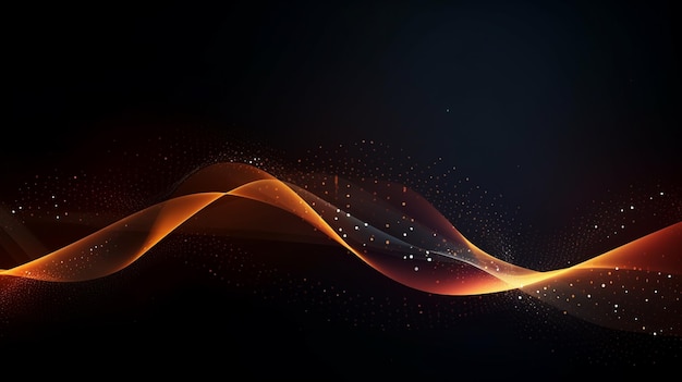 Patrón de movimiento de onda abstracto en papel tapiz de fondo azul oscuro para tecnología digital AI Generado