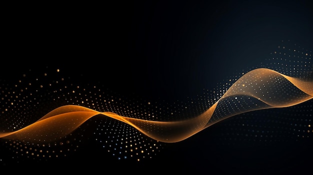 Patrón de movimiento de onda abstracto en papel tapiz de fondo azul oscuro para tecnología digital AI Generado