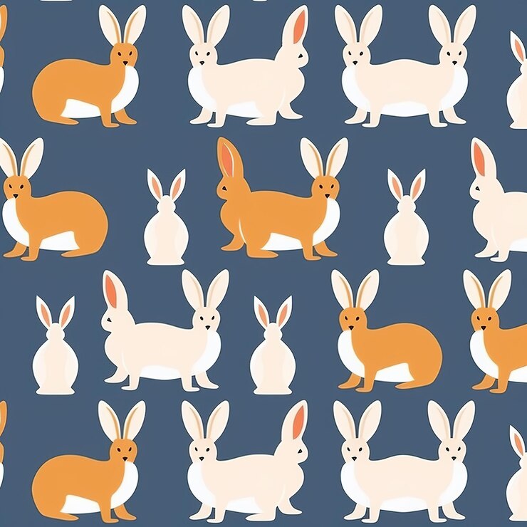 Foto patrón de muchos conejos