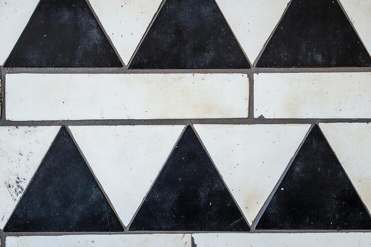 Foto patrón negro y blanco hecho con triángulos