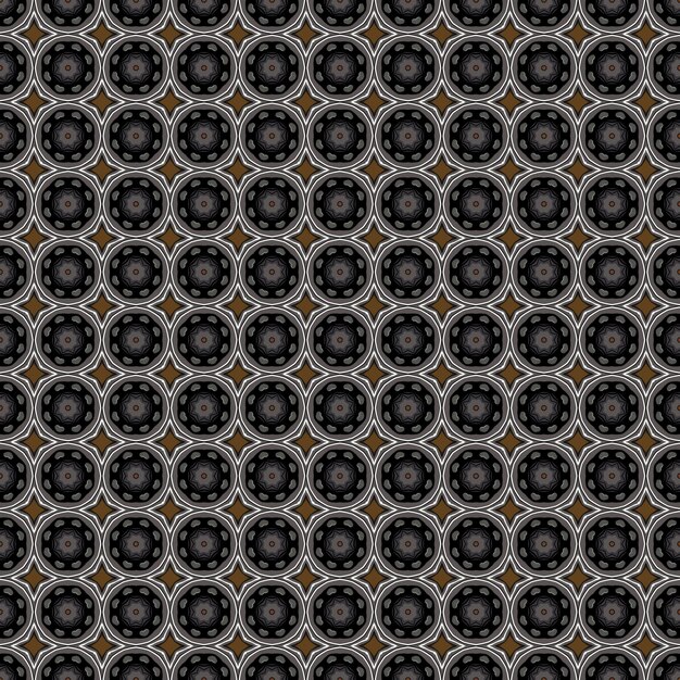 Un patrón negro y marrón con un círculo blanco y la palabra fractal en él.