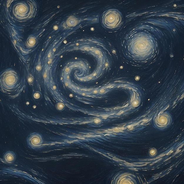 Patrón de noche estrellada inspirado en Van Gogh