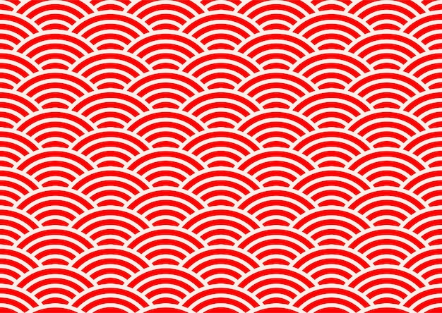 Patrón de onda japonés sin costuras para el fondo Textura de onda china Patrón redondeado de fondo