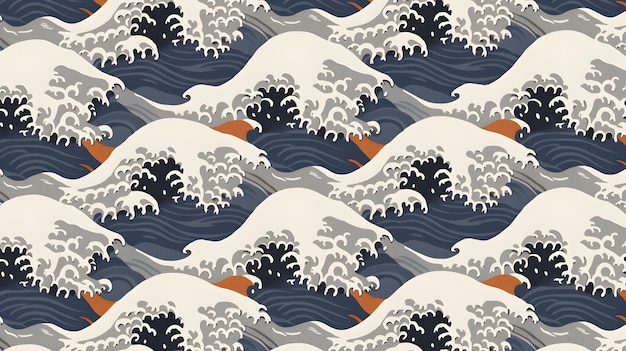Foto patrón de onda japonesa plana moderna