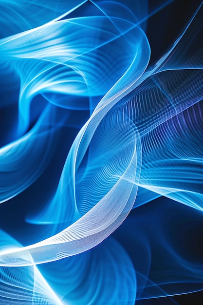 Patrón de ondas azules de flujo abstracto