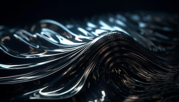 El patrón de ondas metálicas suaves refleja la creatividad futurista generada por IA