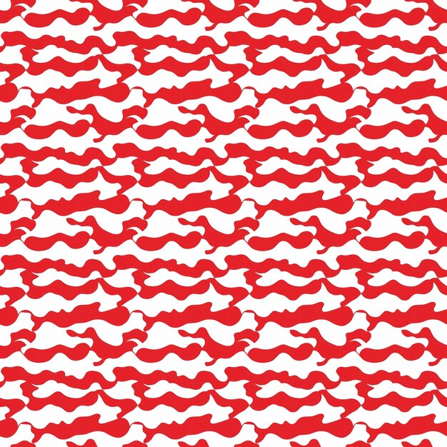 Patrón de ondas rojas abstractas sobre un fondo blanco